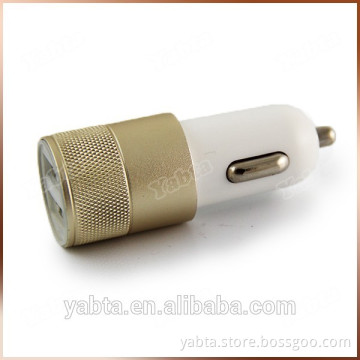 2015 Sliver Aluminium dual usb car charger, dual 2-port usb car charger, 5V 3.1A